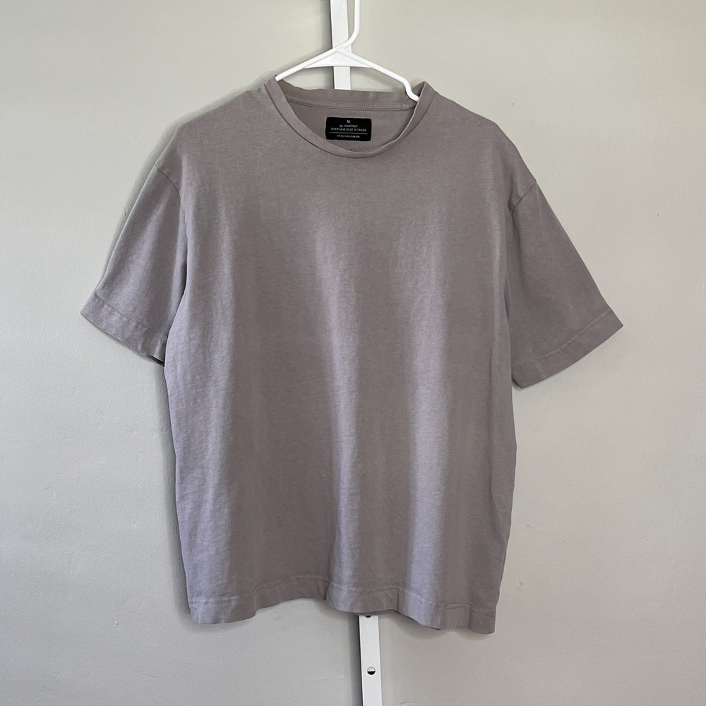 Renuar Mens T-Shirt  Gray‎ Size M Basic Oversized Dropped Shoulders Casual City